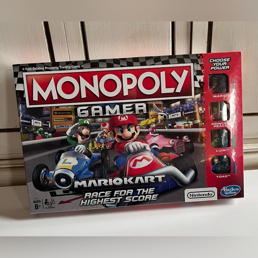 New Monopoly Gamer Mario Kart Board Game Hasbro Nintendo Family Game night